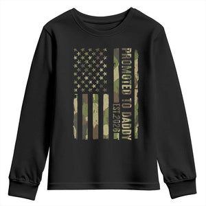 Camouflage Patriotic Dad 2026 Youth Sweatshirt USA Flag New Father Announcement TS12 Black Print Your Wear