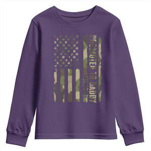 Camouflage Patriotic Dad 2026 Youth Sweatshirt USA Flag New Father Announcement TS12 Purple Print Your Wear