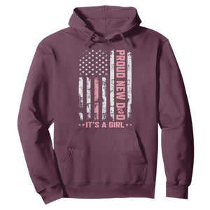 Proud New Dad Its A Girl Hoodie Patriotic First Fathers Day Gift TS12 Maroon Print Your Wear