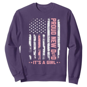 Proud New Dad Its A Girl Sweatshirt Patriotic First Fathers Day Gift TS12 Purple Print Your Wear