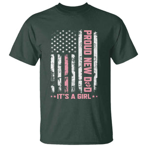 Proud New Dad Its A Girl T Shirt Patriotic First Fathers Day Gift TS12 Dark Forest Green Print Your Wear