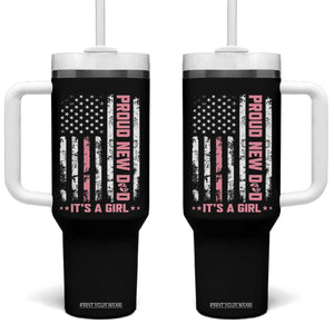 Proud New Dad Its A Girl Tumbler With Handle Patriotic First Fathers Day Gift TS12 One Size: 40 oz Black Print Your Wear