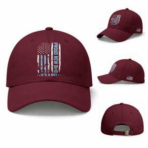 Proud New Dad Its A Boy Baseball Cap Patriotic First Fathers Day Gift TS12 Baseball Cap Universal Fit Maroon Print Your Wear