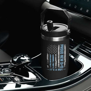 Proud New Dad Its A Boy Flip Straw Tumbler Patriotic First Fathers Day Gift TS12 Print Your Wear