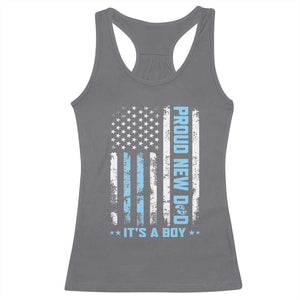 Proud New Dad Its A Boy Racerback Tank Top Patriotic First Fathers Day Gift TS12 Charcoal Print Your Wear