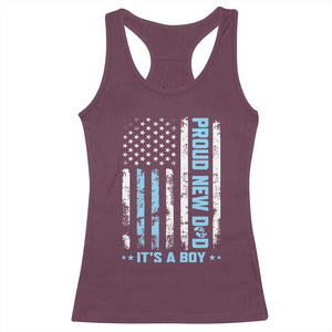 Proud New Dad Its A Boy Racerback Tank Top Patriotic First Fathers Day Gift TS12 Maroon Print Your Wear