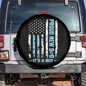 Proud New Dad Its A Boy Spare Tire Cover Patriotic First Fathers Day Gift TS12 No hole Black Print Your Wear