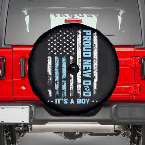 Proud New Dad Its A Boy Spare Tire Cover Patriotic First Fathers Day Gift TS12 Black Print Your Wear