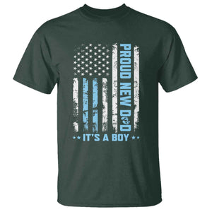 Proud New Dad Its A Boy T Shirt Patriotic First Fathers Day Gift TS12 Dark Forest Green Print Your Wear