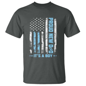Proud New Dad Its A Boy T Shirt Patriotic First Fathers Day Gift TS12 Dark Heather Print Your Wear