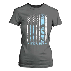 Proud New Dad Its A Boy T Shirt For Women Patriotic First Fathers Day Gift TS12 Dark Heather Print Your Wear