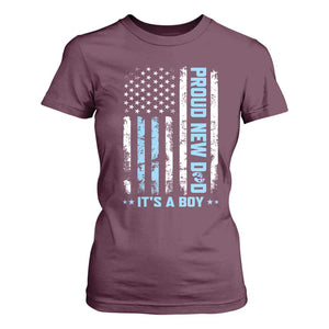 Proud New Dad Its A Boy T Shirt For Women Patriotic First Fathers Day Gift TS12 Maroon Print Your Wear