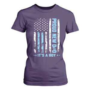 Proud New Dad Its A Boy T Shirt For Women Patriotic First Fathers Day Gift TS12 Purple Print Your Wear
