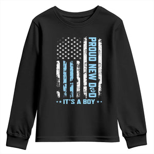 Proud New Dad Its A Boy Youth Sweatshirt Patriotic First Fathers Day Gift TS12 Black Print Your Wear