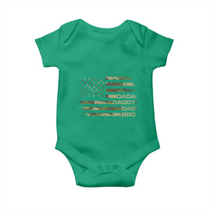 Dada Daddy Dad Bro Camo American Flag Baby Onesie Patriotic Fathers Day Gift TS12 Irish Green Print Your Wear