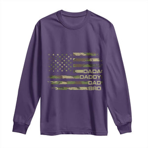 Dada Daddy Dad Bro Camo American Flag Long Sleeve Shirt Patriotic Fathers Day Gift TS12 Purple Print Your Wear