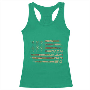 Dada Daddy Dad Bro Camo American Flag Racerback Tank Top Patriotic Fathers Day Gift TS12 Irish Green Print Your Wear