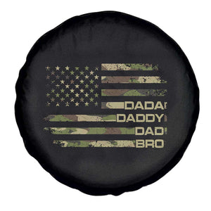 Dada Daddy Dad Bro Camo American Flag Spare Tire Cover Patriotic Fathers Day Gift TS12 Print Your Wear