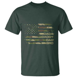 Dada Daddy Dad Bro Camo American Flag T Shirt Patriotic Fathers Day Gift TS12 Dark Forest Green Print Your Wear