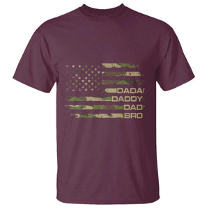 Dada Daddy Dad Bro Camo American Flag T Shirt Patriotic Fathers Day Gift TS12 Maroon Print Your Wear