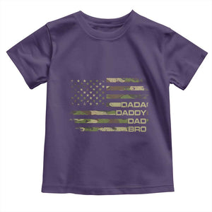 Dada Daddy Dad Bro Camo American Flag Toddler T Shirt Patriotic Fathers Day Gift TS12 Purple Print Your Wear