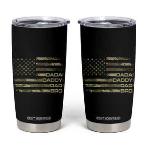 Dada Daddy Dad Bro Camo American Flag Tumbler Cup Patriotic Fathers Day Gift TS12 Black Print Your Wear