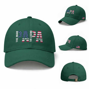 Vintage American Flag Papa The Man The Myth The Legend Baseball Cap Fathers Day Gift TS12 Baseball Cap Universal Fit Irish Green Print Your Wear