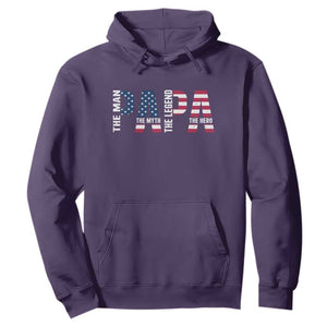 Vintage American Flag Papa The Man The Myth The Legend Hoodie Fathers Day Gift TS12 Purple Print Your Wear