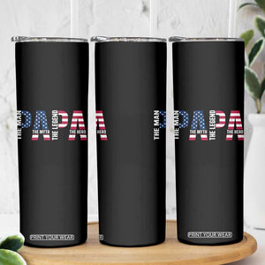 Vintage American Flag Papa The Man The Myth The Legend Skinny Tumbler Fathers Day Gift TS12 Print Your Wear