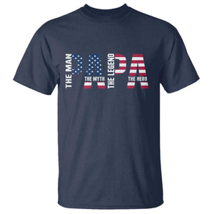 Vintage American Flag Papa The Man The Myth The Legend T Shirt Fathers Day Gift TS12 Navy Print Your Wear