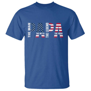 Vintage American Flag Papa The Man The Myth The Legend T Shirt Fathers Day Gift TS12 Royal Blue Print Your Wear