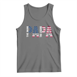 Vintage American Flag Papa The Man The Myth The Legend Tank Top Fathers Day Gift TS12 Black Heather Print Your Wear