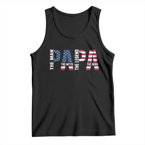 Vintage American Flag Papa The Man The Myth The Legend Tank Top Fathers Day Gift TS12 Black Print Your Wear