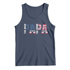 Vintage American Flag Papa The Man The Myth The Legend Tank Top Fathers Day Gift TS12 Navy Print Your Wear