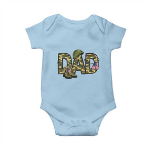 Proud Army Dad USA Flag Camo Baby Onesie Fathers Day Gift TS12 Light Blue Print Your Wear