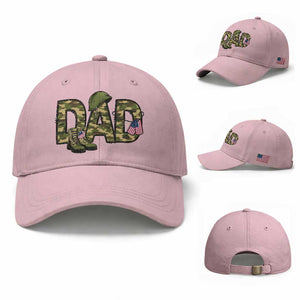Proud Army Dad USA Flag Camo Baseball Cap Fathers Day Gift TS12 Baseball Cap Universal Fit Light Pink Print Your Wear