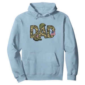 Proud Army Dad USA Flag Camo Hoodie Fathers Day Gift TS12 Light Blue Print Your Wear