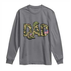 Proud Army Dad USA Flag Camo Long Sleeve Shirt Fathers Day Gift TS12 Charcoal Print Your Wear