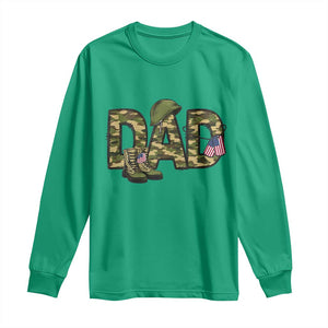 Proud Army Dad USA Flag Camo Long Sleeve Shirt Fathers Day Gift TS12 Irish Green Print Your Wear