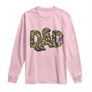 Proud Army Dad USA Flag Camo Long Sleeve Shirt Fathers Day Gift TS12 Light Pink Print Your Wear