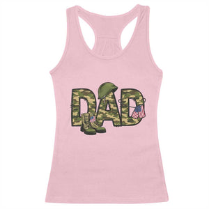 Proud Army Dad USA Flag Camo Racerback Tank Top Fathers Day Gift TS12 Light Pink Print Your Wear