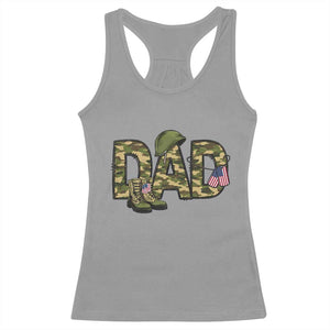 Proud Army Dad USA Flag Camo Racerback Tank Top Fathers Day Gift TS12 Sport Gray Print Your Wear