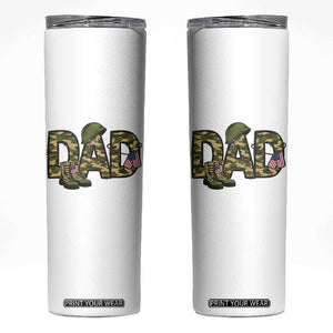 Proud Army Dad USA Flag Camo Skinny Tumbler Fathers Day Gift TS12 White Print Your Wear