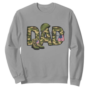 Proud Army Dad USA Flag Camo Sweatshirt Fathers Day Gift TS12 Sport Gray Print Your Wear