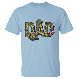 Proud Army Dad USA Flag Camo T Shirt Fathers Day Gift TS12 Light Blue Print Your Wear