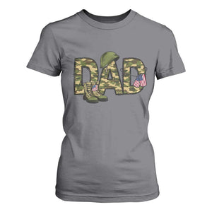 Proud Army Dad USA Flag Camo T Shirt For Women Fathers Day Gift TS12 Charcoal Print Your Wear