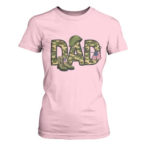 Proud Army Dad USA Flag Camo T Shirt For Women Fathers Day Gift TS12 Light Pink Print Your Wear