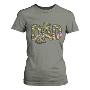 Proud Army Dad USA Flag Camo T Shirt For Women Fathers Day Gift TS12 Military Green Print Your Wear
