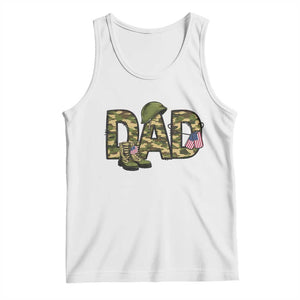 Proud Army Dad USA Flag Camo Tank Top Fathers Day Gift TS12 White Print Your Wear