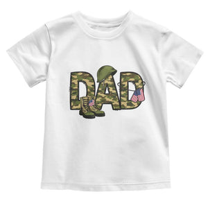 Proud Army Dad USA Flag Camo Toddler T Shirt Fathers Day Gift TS12 White Print Your Wear